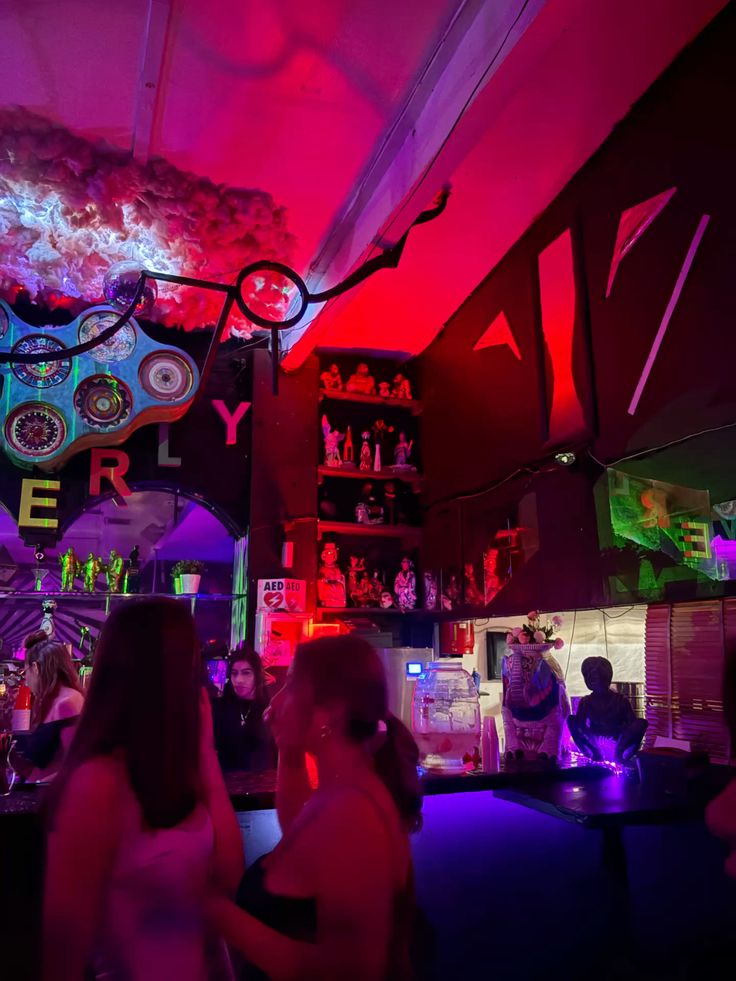 UCLA date party nightclub scene with neon lights